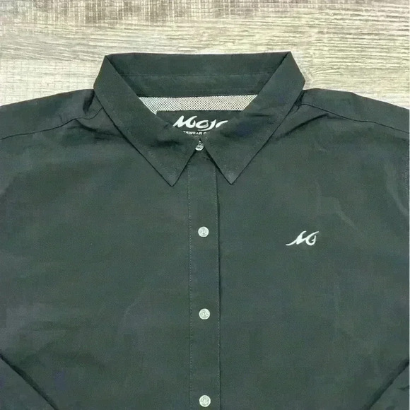 Mojo Fishing Shirt Men Size XXL Black Long Sleeve Buttoned Vented Rip-Stop - EUC - Picture 2 of 13